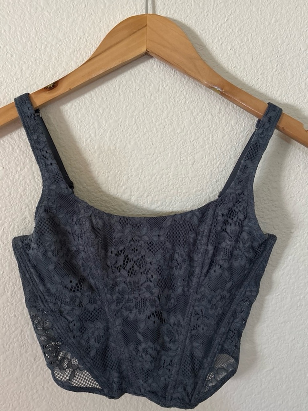 Gilly Hicks Dark Gray Lace Cropped Camisole